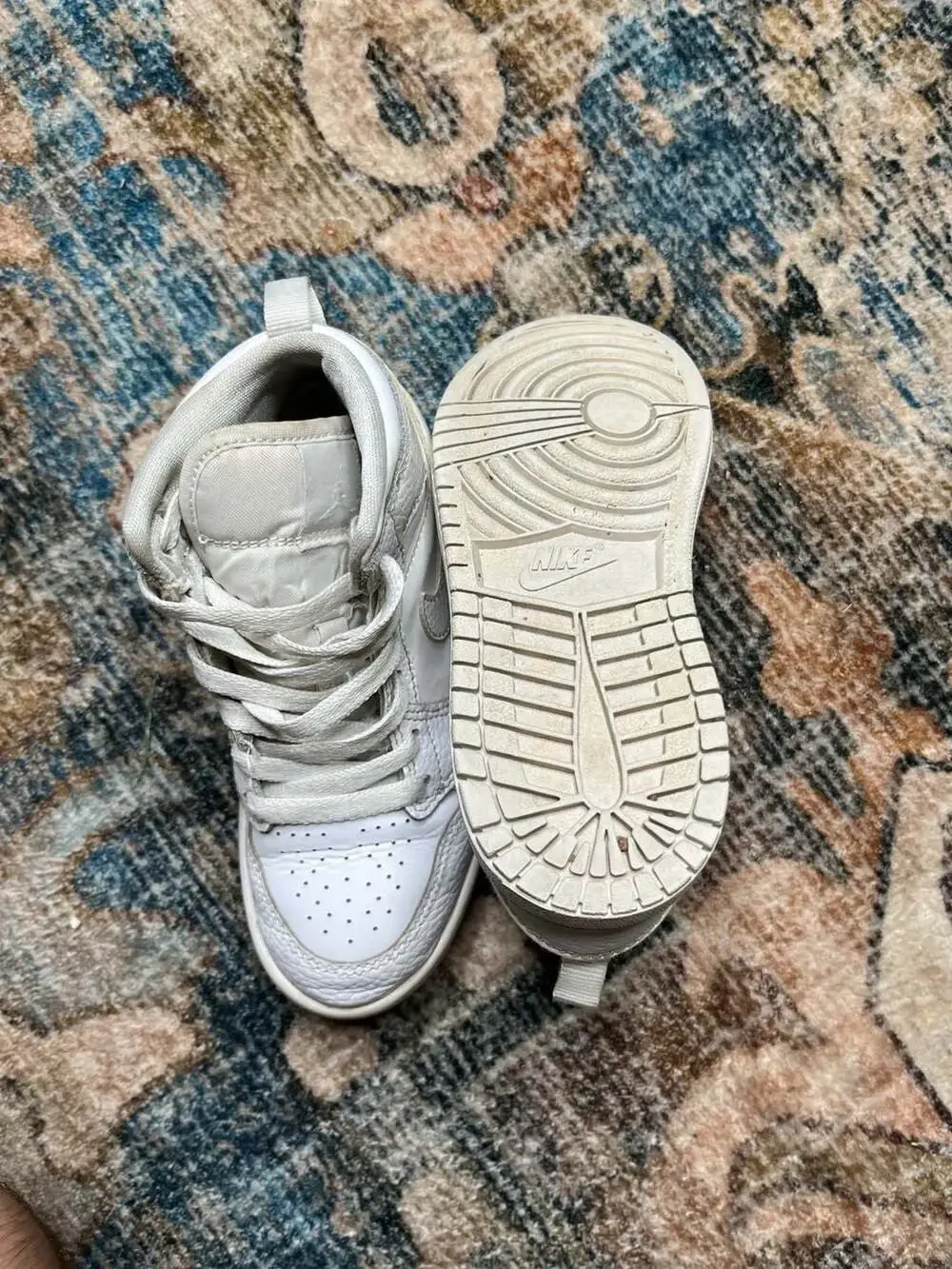 Air Jordan 1 Mid GS Triple White Tumbled Leather